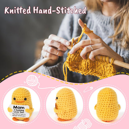 MBL Mom Birthday Gifts from Daughter - Funny Gifts for Mom Birthday Christmas Mother's Day from Daughter Son, Small Cute Crochet Duck for Mother Mama Mommy I Duck Love You Christmas Stocking Stuffers