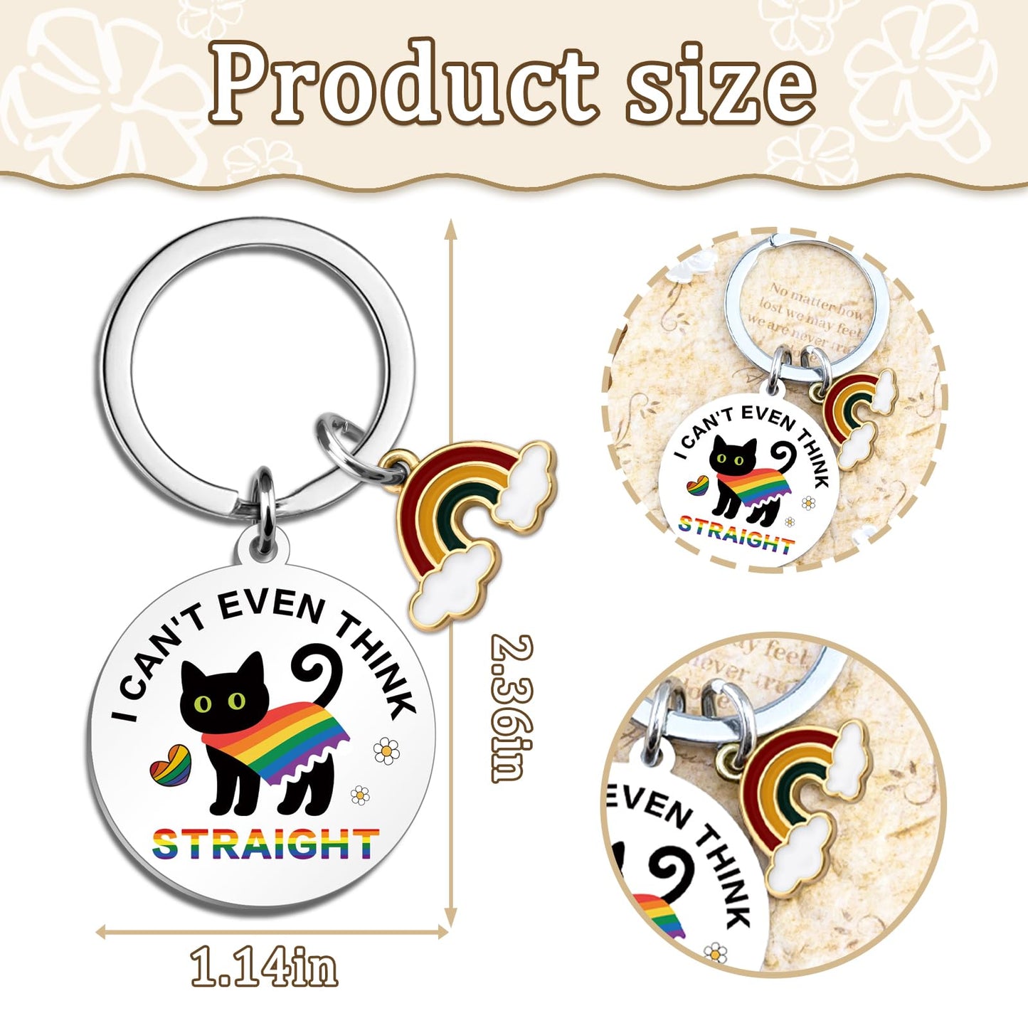 Lesbian Gifts Lesbian Stuff Lgbtq Gifts Gay Keychain Funny Black Cat Keychain Gay Accessories for Men Women Couples Anniversary Valentines Day Pride Keychains