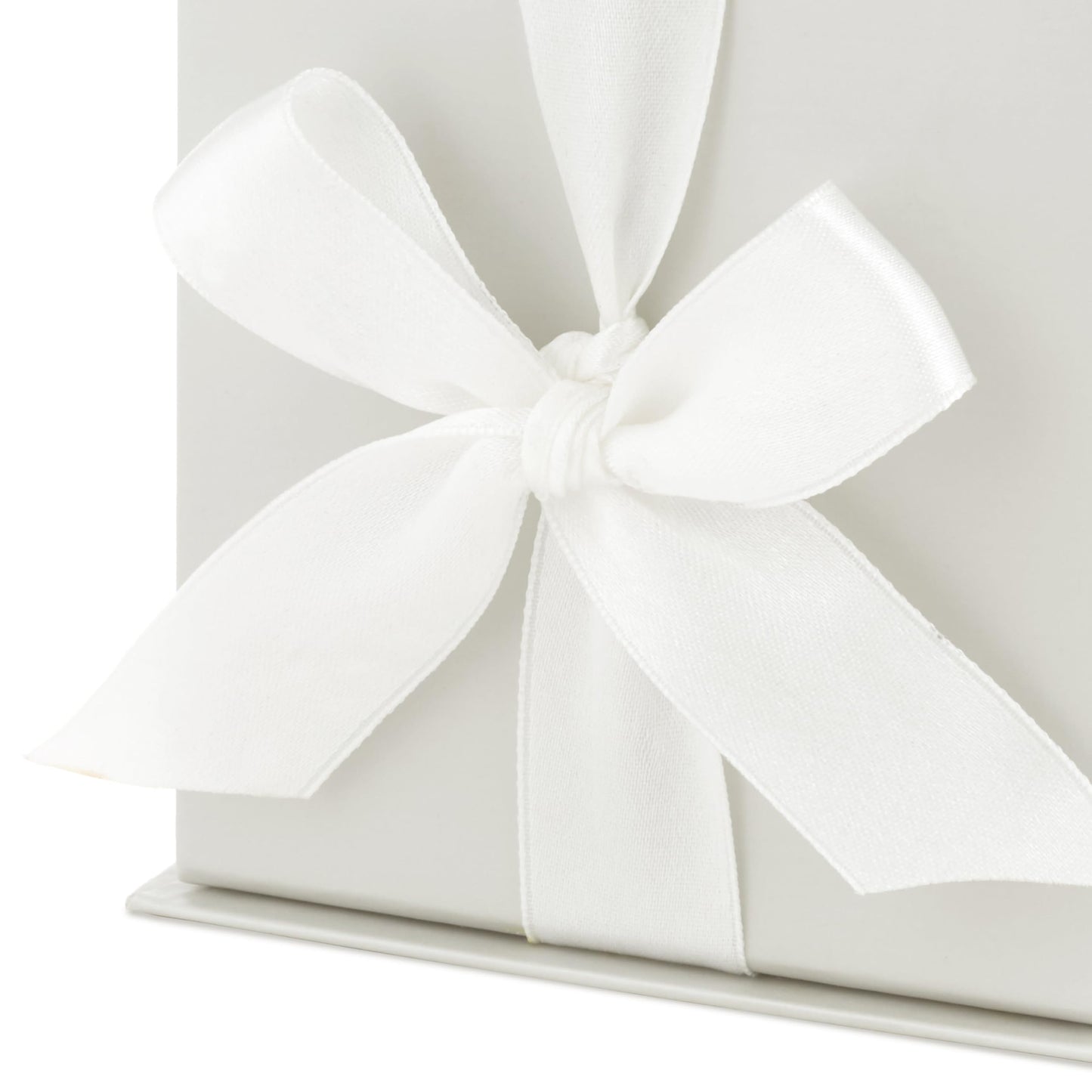 Hallmark Small Gift Box with Bow and Shredded Paper Fill (Grey White 4 inch Gift Box) for Weddings, Bridal Showers, Graduations, Birthdays, Bridesmaids Gifts, All Occasion