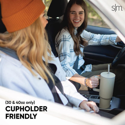 Simple Modern 40 oz Trek Tumbler with Handle and Straw Lid | Cup Holder Friendly Insulated Stainless Steel Travel Mug | Downhill Skiing
