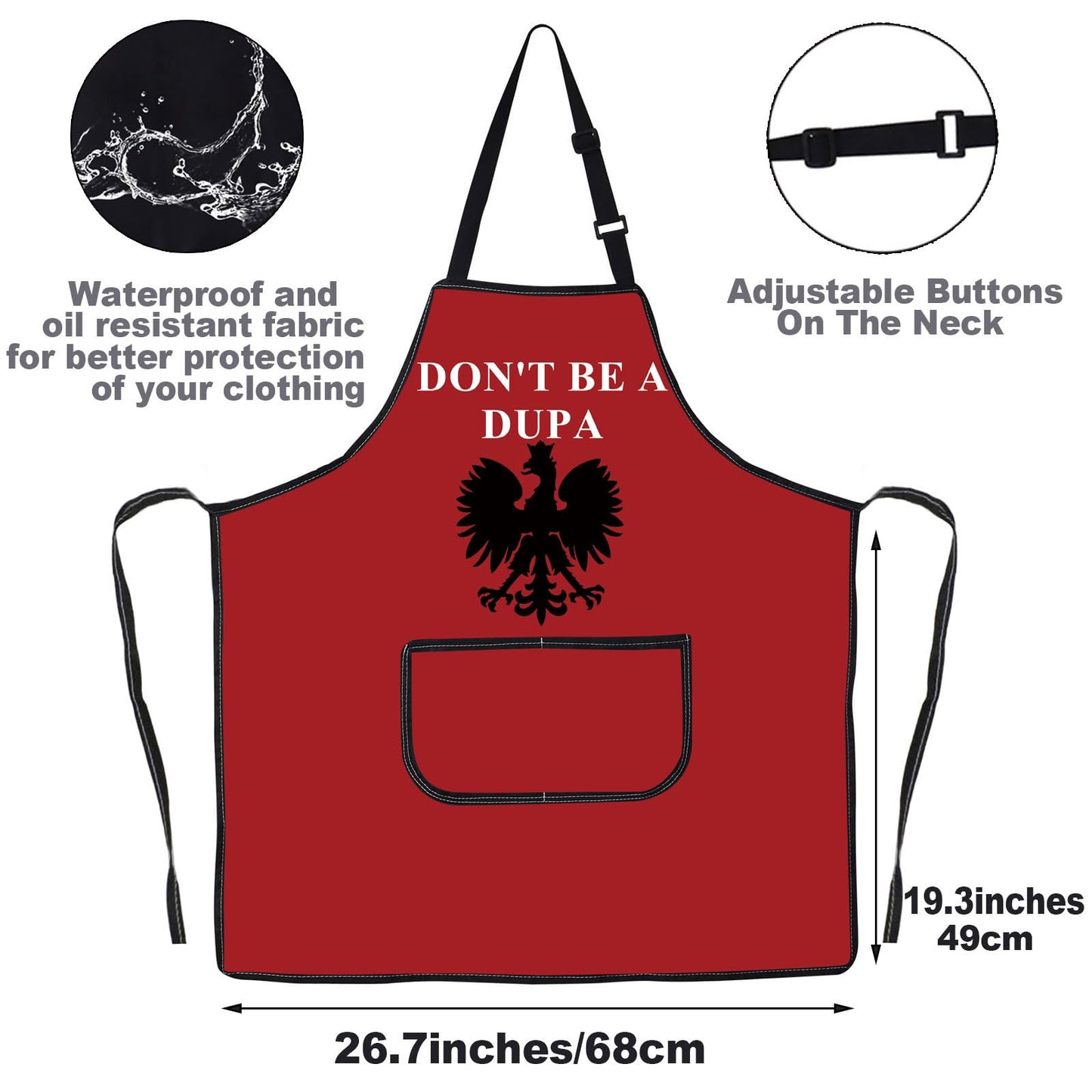 G2TUP Polish Apron Polish Gifts Don't Be A Dupa Polska Aprons Pierogi Lover Apron Dyngus Day Gifts Poland Kitchen Gift