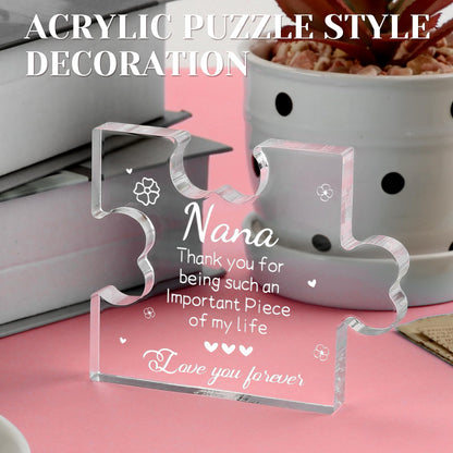 Funnli Nana Gifts Acrylic Plaque, Nana Mothers Day Gifts - Christmas Anniversary Mothers Day Birthday Gifts for Nana Grandma Grammy Grandmother 3.35 x 2.76 Inch Desk Decorations