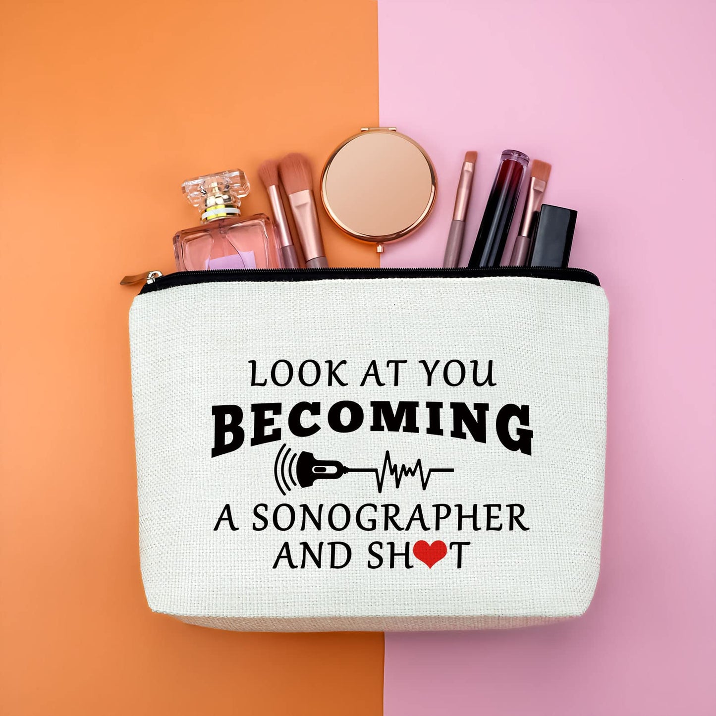 Appreciation Gifts for Sonographer Nurse Practitioner Doctor Makeup Bag Sonographer Gift Ultrasound Tech Gift for Radiologist Radiology Tech Student Graduation Gift for Women Sonography Tech