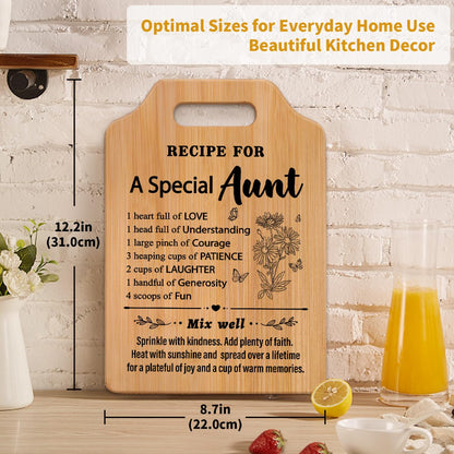 Gifts for Aunt, Birthday Gift for Aunt, Recipe Cutting Board for Aunts, Best Gifts for Aunts from Niece Nephew, Auntie Gift Ideas