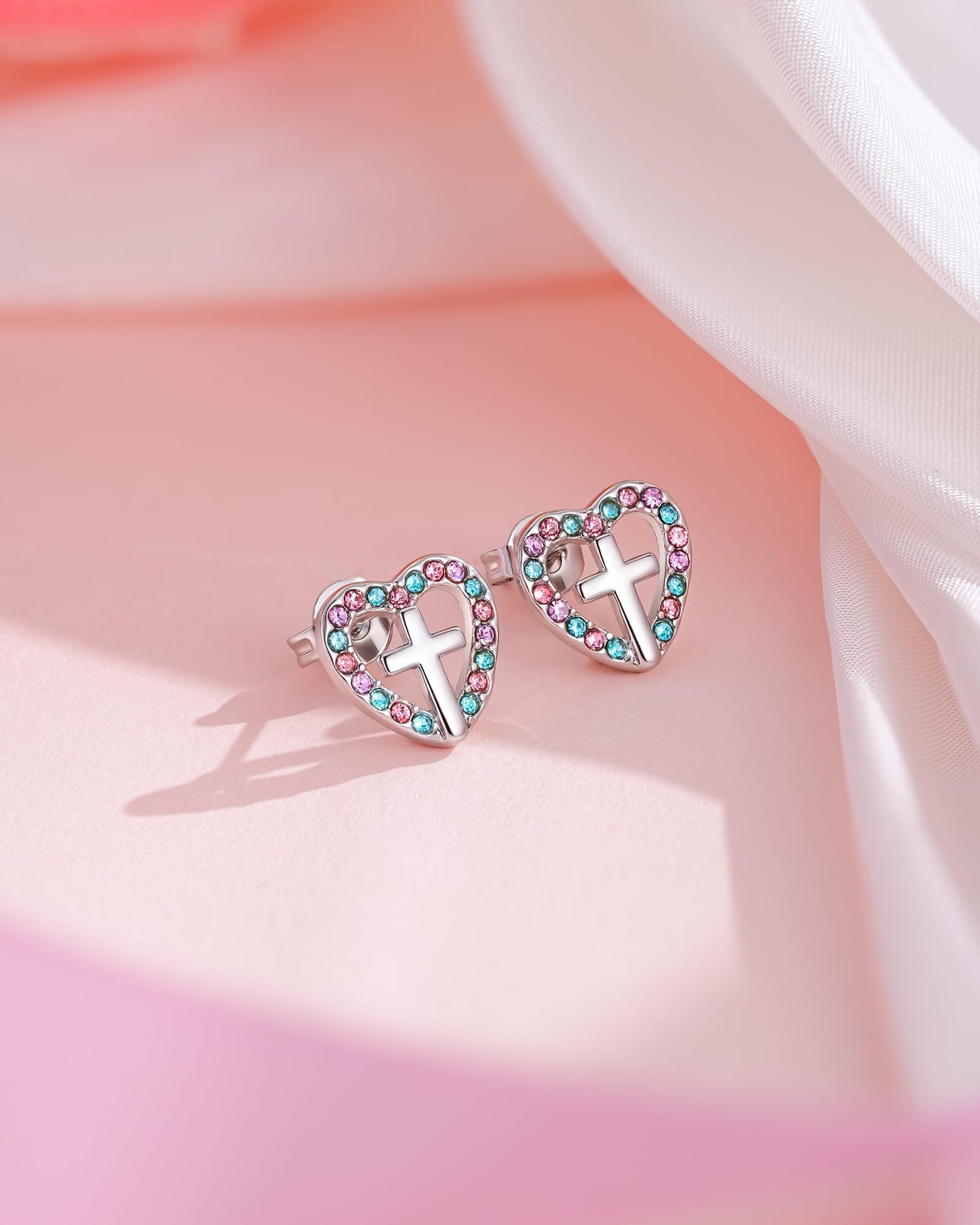 Cross Earrings Communion Baptism Gifts for Girl Kid Christening Baptism Decorations Favors for Girls