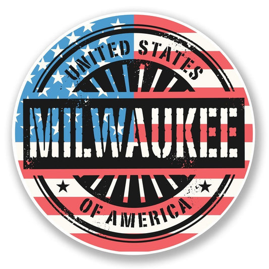 Milwaukee USA Vinyl Sticker Decal Laptop Car Bumper Sticker Travel Luggage Car Sign Fun 5"