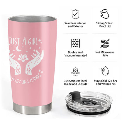 Massage Therapist Gifts for Women, Massage Therapy Awareness Week Gifts, 20oz Stainless Steel Tumbler with Lid Straw