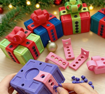 Annoying Gift Box with Screws Funny The Annoying Present Prank Box Thanksgiving Christmas White Elephant Perfect Gag Gift for All Occasions (Black-Gold)