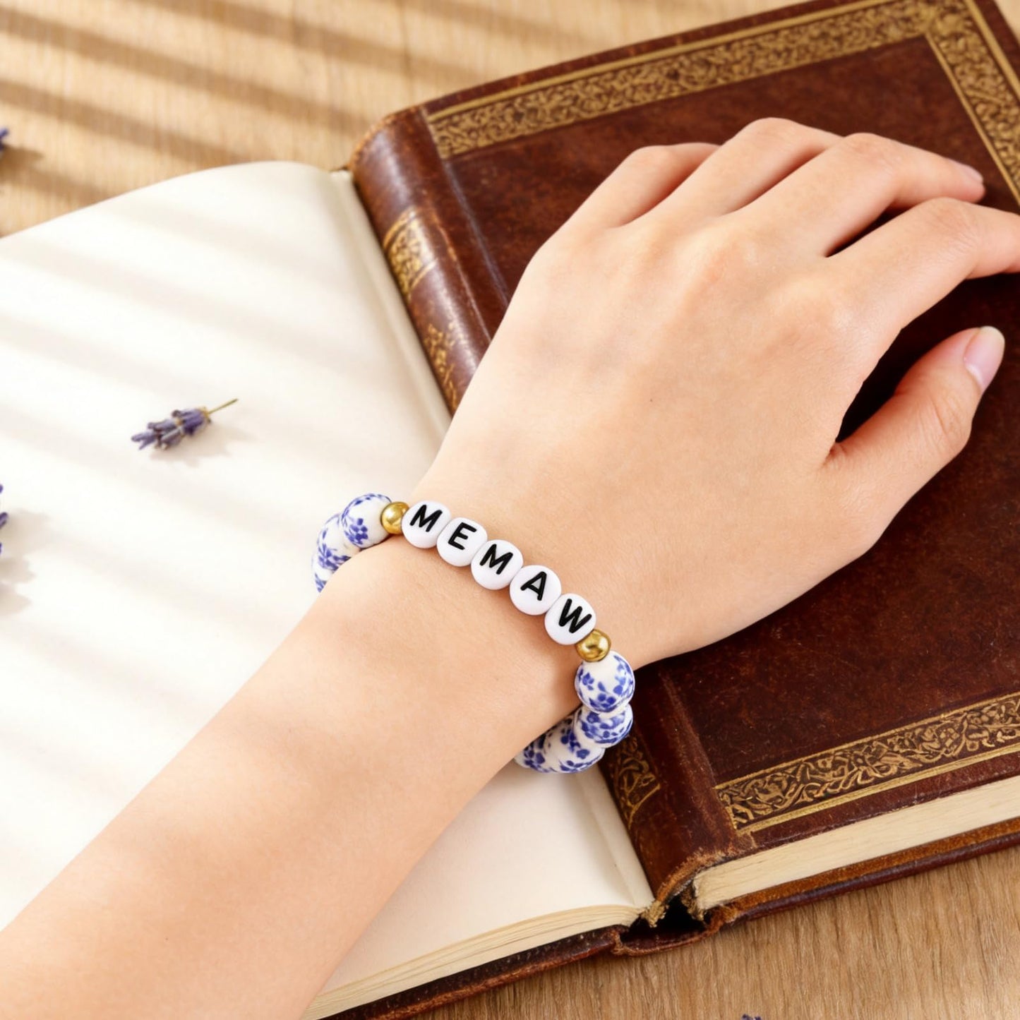 Memaw Gifts from Grandkids Grandchildren for Birthday Beaded Jewelry Best Memaw Bracelet