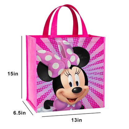 Disney Minnie Mouse Tote Bag Accessories Set with 15" Grocery Bag Featuring Minnie Mouse | Double-Sided Minnie Reusable Bags Medium