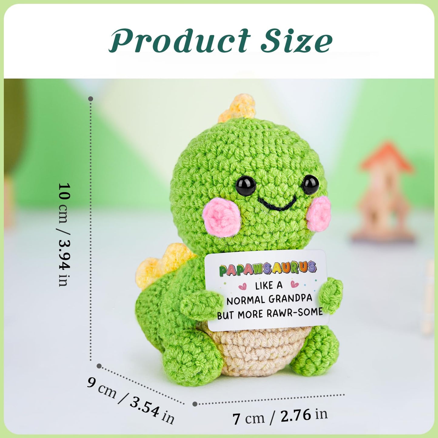 AceThrills Papaw Gifts for Papaw Birthday Gifts from Grandkids for Fathers Day Christmas - Handmade Crochet Funny Cute Dinosaur Papawsaurus