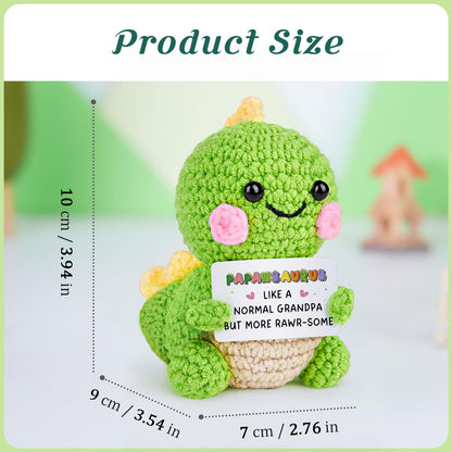 AceThrills Papaw Gifts for Papaw Birthday Gifts from Grandkids for Fathers Day Christmas - Handmade Crochet Funny Cute Dinosaur Papawsaurus