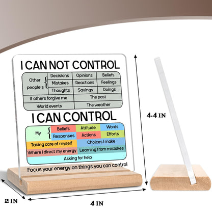 I Can Not Control Psychology Motivational Acrylic Plaque Sign, Mental Health Gifts for Student Graduation, Therapist Office Gifts, Inspirational Gift, School Counselingn Office Home Desk Decor Sign