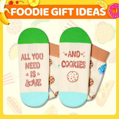 HAPPYPOP Funny Socks for Women Men - Donut Cookie Gifts, Ramen Pizza Socks for Teens