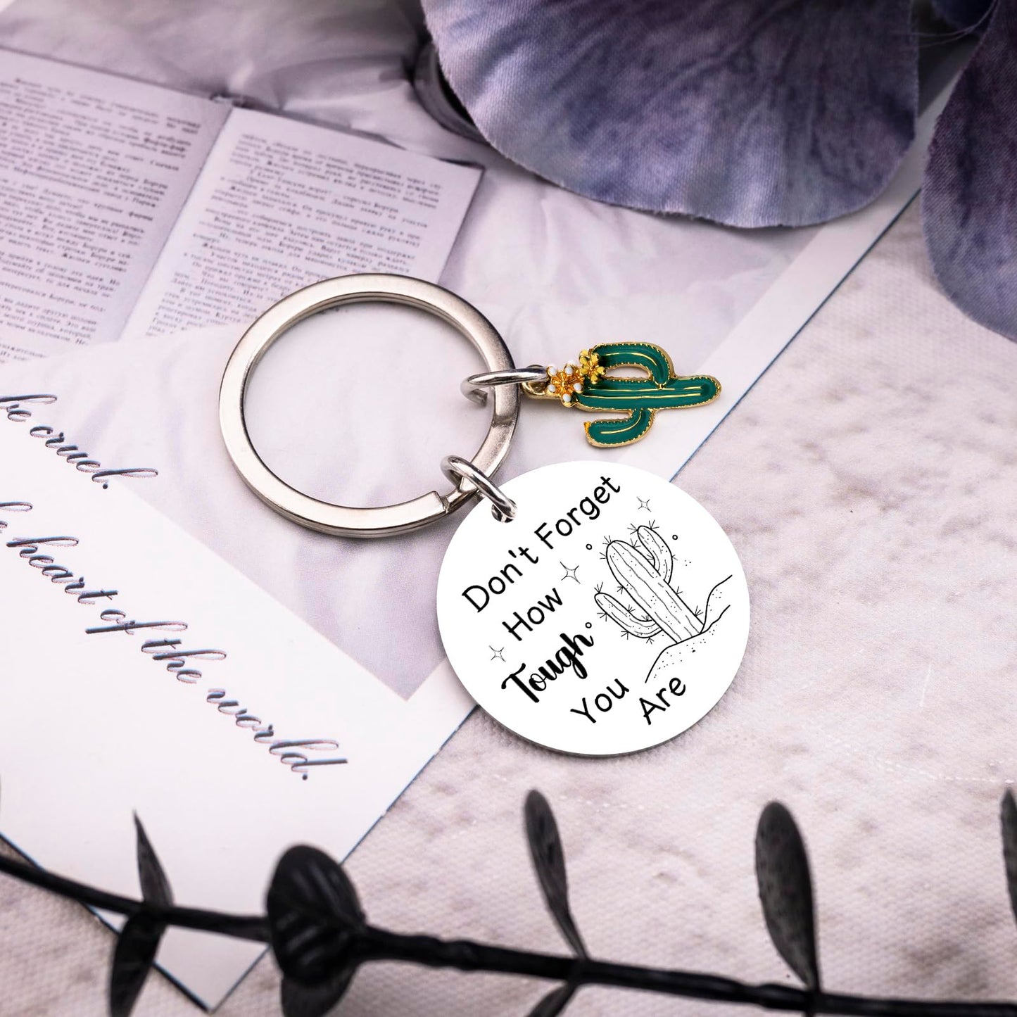 Cactus Gifts Plant Keychain Inspirational Gifts for Women Plant Lovers Friends Motivational Gift for Women Unique Arizona Souvenirs Birthday Gift for Woman