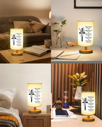 Christian Gifts for Women Faith, Inspirational Fabric Table Lamp, Graduation Birthday Religious Gift for Women, Sister, Friends, Bedside Table Lamp Christian Mothers Day Gifts