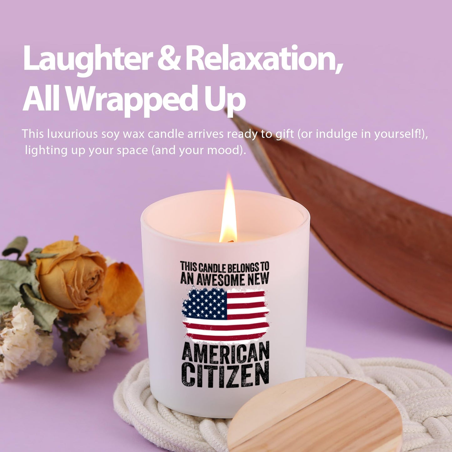 This Candle Belongs to an Awesome New American Citizen Citizenship Gifts for Family Friends American Flag Scented Candles Home Office Jar Candles Lavender Scent Soy Wax Candles 9.5 oz