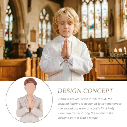 Storieme First Communion Gifts for Boys: 1st Holy Communion Decorations Keepsake Box with Rosary Cross Bracelet - Christian Religious Catholic Present for Baptism Confirmation