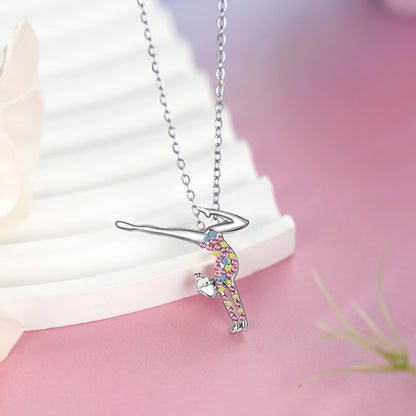 SmileBelle Cheerleader Gymnastics Dance Recital Gifts for Girls, Dance Horse Necklace Cheerleader Outfit as Birthday Gifts for Her, Gymnastics Cheer Necklace Stuff Jewelry as BDAY Gift for Daughter