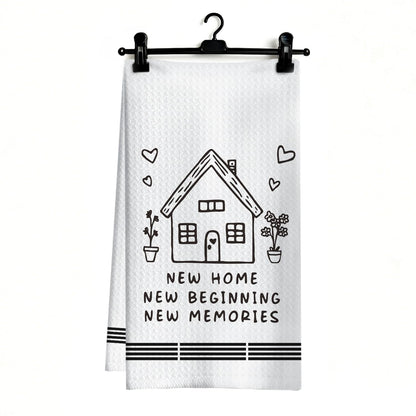 Housewarming Gifts 2026 Kitchen Dish Towels, New Home Gift Ideas, House Warming Gifts for Homeowner Hostess, New Home Decor with Housewarming Saying for Kitchen Bathroom Decor, 16x24 Inch