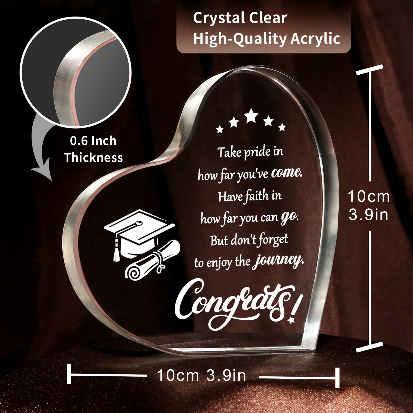 Graduation Gifts, 2026 Graduation Gifts for Her Him - Inspirational Acrylic Keepsake - College High School Graduation Decor, Masters Degree Graduate Gifts