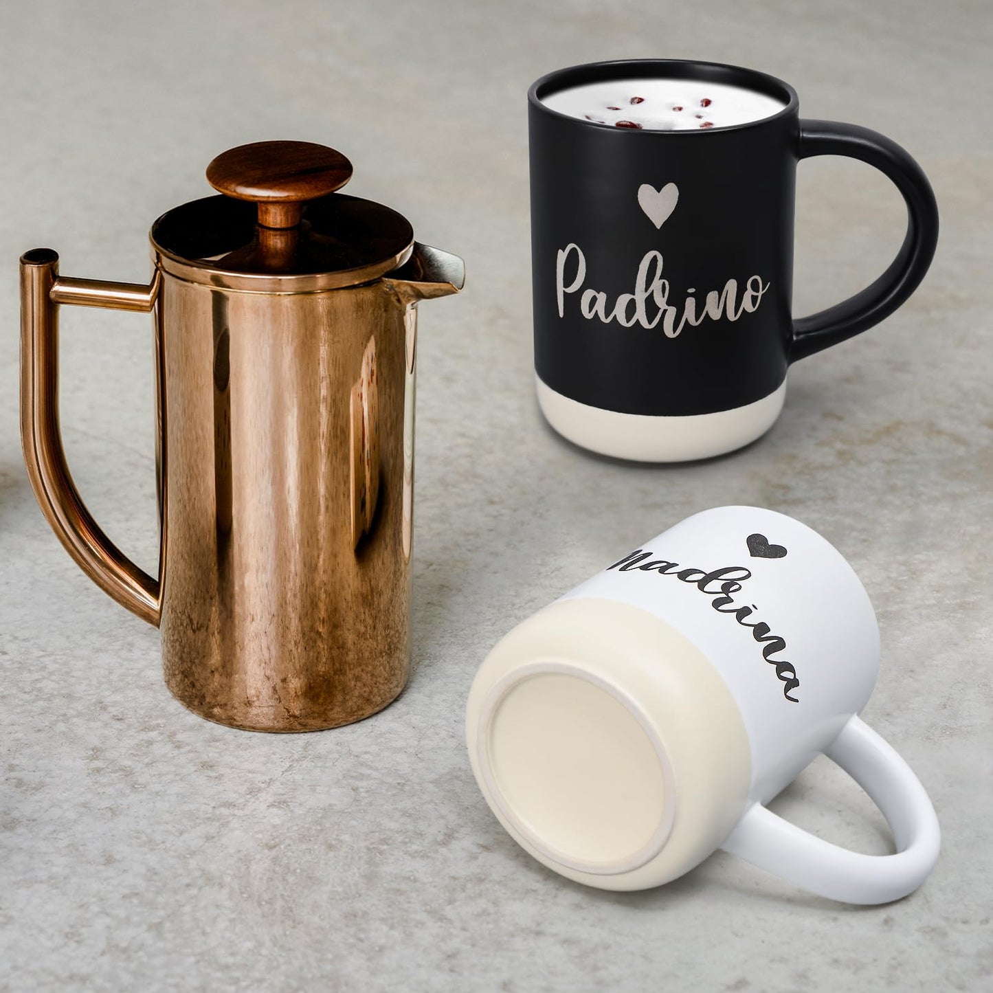Cabtnca Godparents Proposal Gift, Padrinos Proposal Gift, Padrino Madrina Mugs, Christmas Birthday Gifts for Godparents from Godchild, Godmother Godfather Godparents Gifts for Baptism, 16 Oz Set of 2