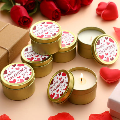 Lounsweer 6 Pcs Happy Galentine's Day Theme Candles Gift for Women Best Friend Valentines Day Burning Aromatherapy Candles Romantic Gifts for Girlfriend Wife Friendship Sisters Party Favors
