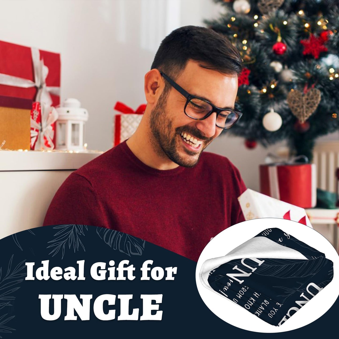Uncle Gifts - Best Uncle Blanket for Fathers Day, Birthday, Christmas & Thanksgiving - 50" x 60"
