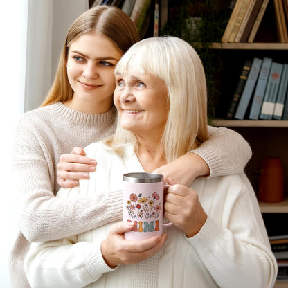 Lifecapido Mimi Gifts, Grandma Birthday Christmas Mothers Day Gifts for Grandma Mimi from Grandkids, 20oz Insulated Coffee Mug with Card