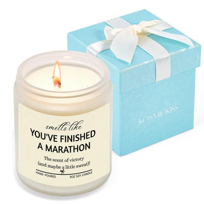 Cool Marathon Gifts for Runners Women, Half Marathon Essentials, Runner Gifts for Track and Field, Gym Gift for Women, Men, Chrismas Lavender Scented Candle with Gift Box