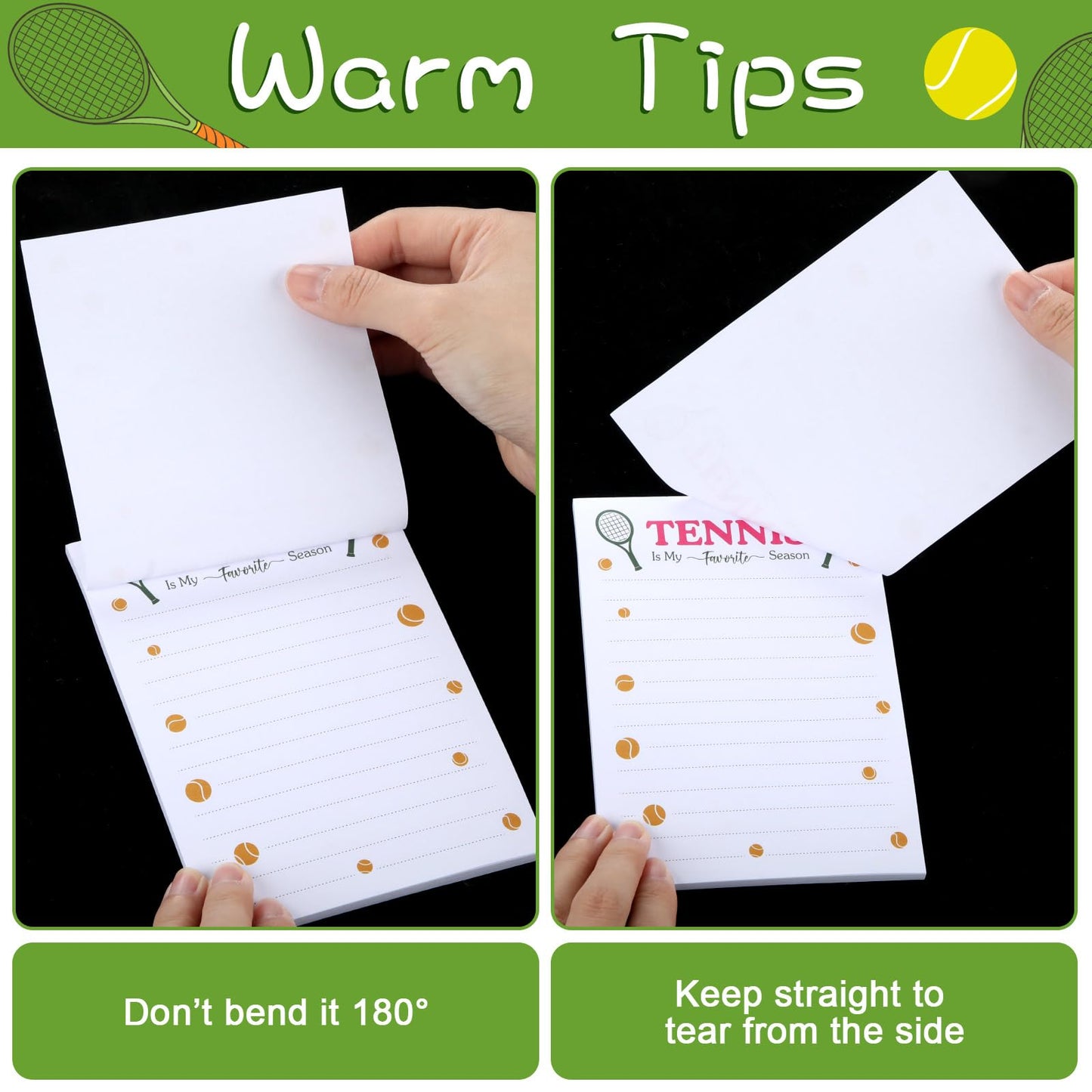 Ctosree 12 Pcs Tennis Gifts for Men Women Funny Sticky Notes Memo Pads for Daily Use Tennis Party Favors Decorations Supplies
