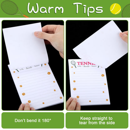 Ctosree 12 Pcs Tennis Gifts for Men Women Funny Sticky Notes Memo Pads for Daily Use Tennis Party Favors Decorations Supplies