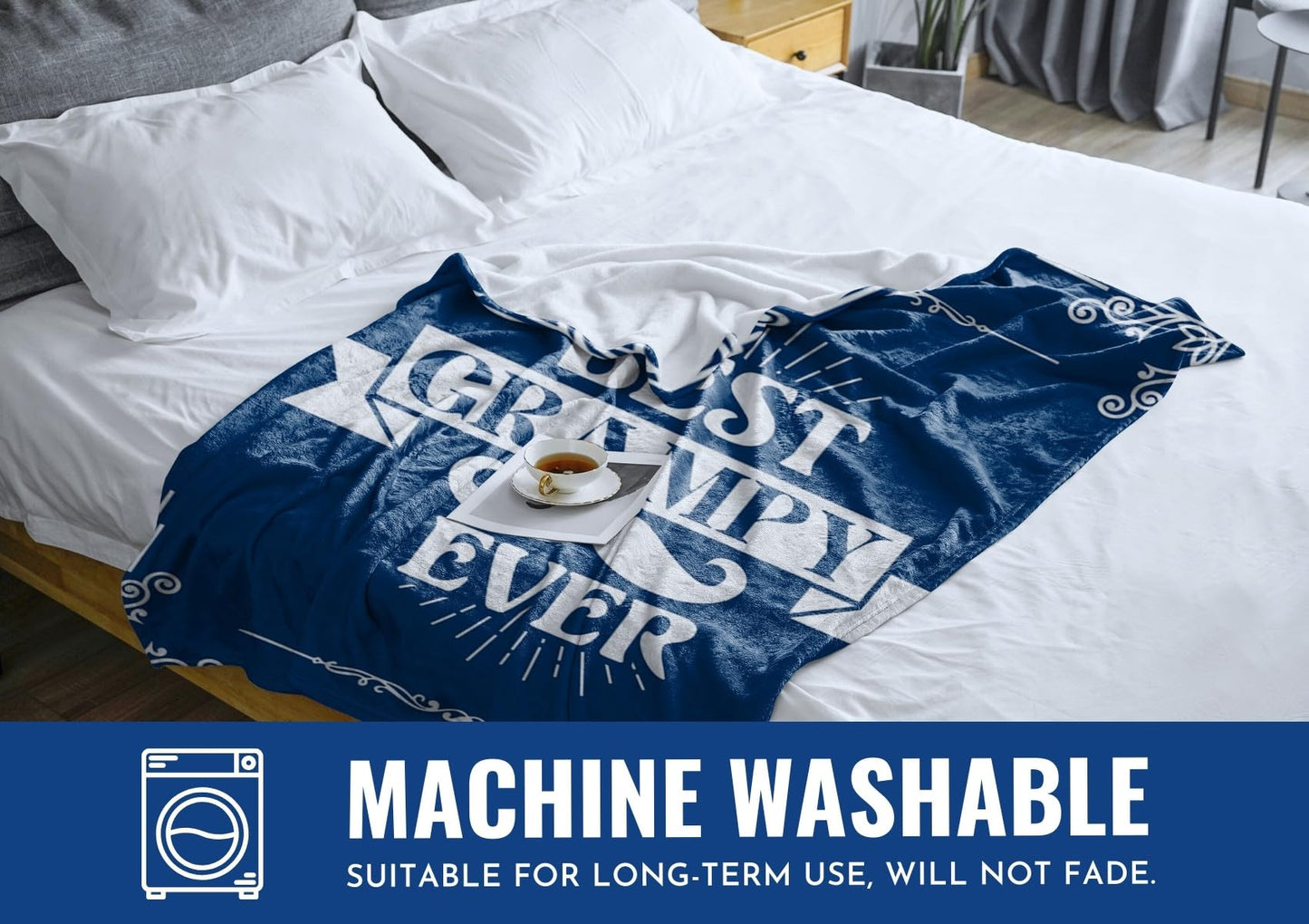 InnoBeta Grampy Gifts for Grandpa, Throw Blanket for Grandfather, Presents from Grandchildren, Grandkids for Christmas, Birthday, Father's Day (50 x 65 inches)