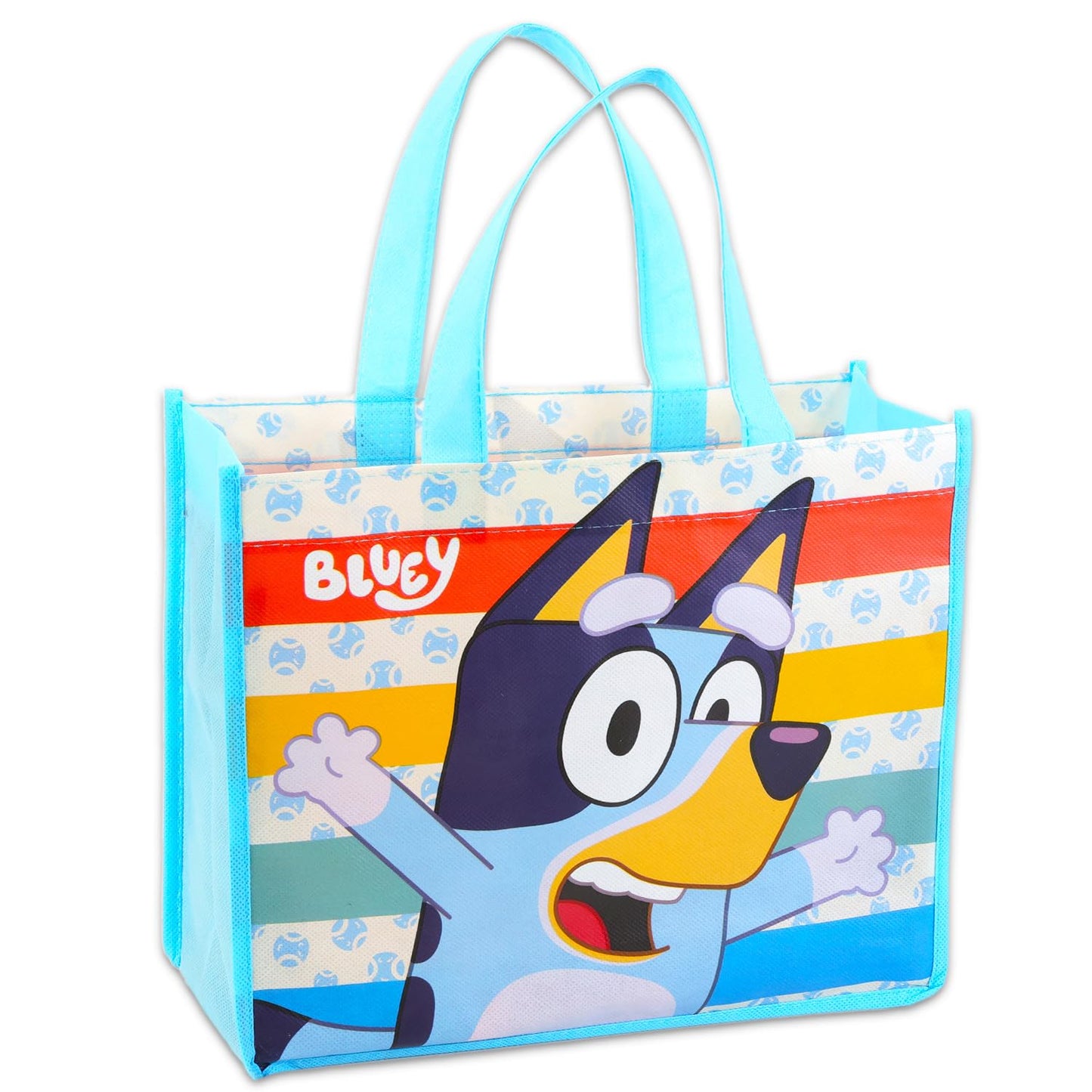 Bluey Tote Bag Set - Accessories Bundle with 3 Bluey Reusable Grocery Bags with Stickers, More | Tote Bag Set