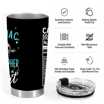 Cardiac Sonographer Gifts, Ultrasound Tech Student Gifts, 20oz Stainless Steel Tumbler with Lid Straw