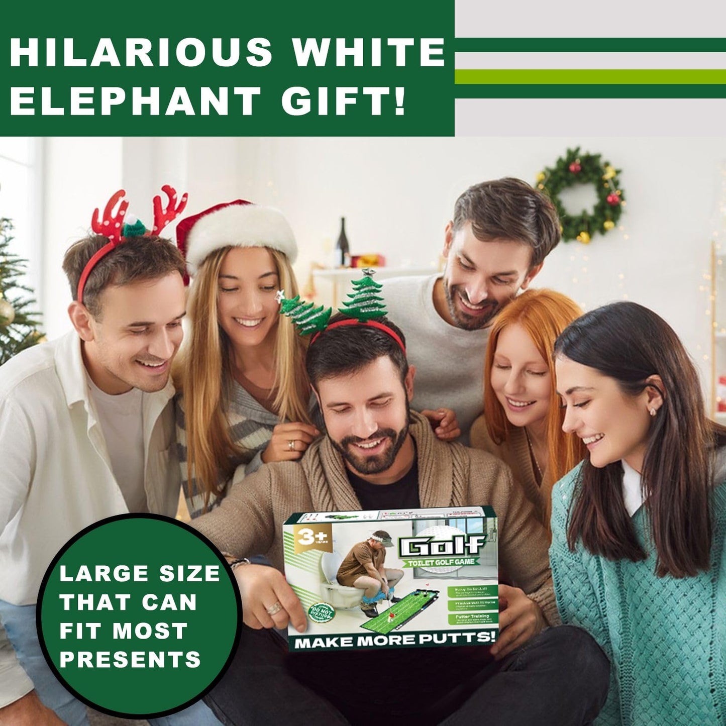 Toilet Golf Empty Box, Funny Prank-shaped Putting Green Hole Set Gag Gifts for Men, Cool White Elephant Gifts for Adults, Hilarious Prank Ideal Gifts Idea Present for Birthday, Father's Day, Christmas
