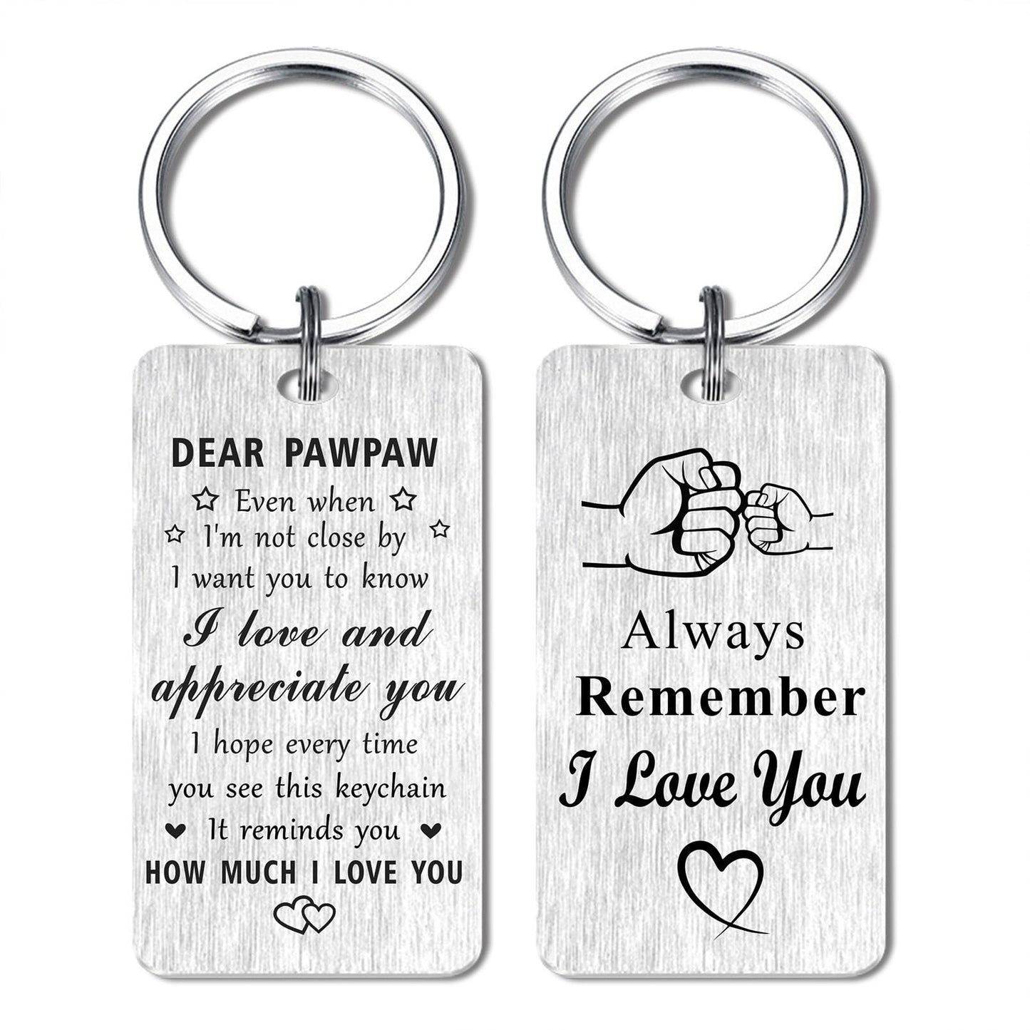 Jzxwan I Love You Pawpaw Gifts, Appreciate Pawpaw Birthday Keychain, Best Key Chain Present from Grandkids