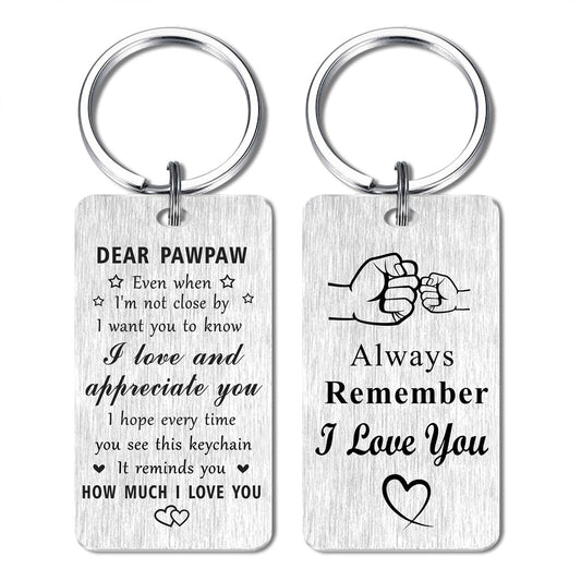 Jzxwan I Love You Pawpaw Gifts, Appreciate Pawpaw Birthday Keychain, Best Key Chain Present from Grandkids