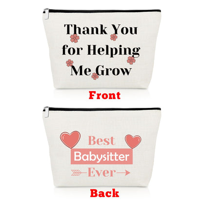 Babysitters Gifts Baby Sitter Makeup Bag Nanny Thank You Cosmetic Bag Daycare Provider Appreciation Gifts for Childcare Provider Caregiver Nanny Christmas Retirement Present Travel Pouch