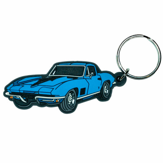 Vintage Ltd. 1963 Corvette Stingray C2 Keychain – Soft Rubber Key FOB – Automotive Enthusiast Accessory – Gift for Corvette Owners (Nassau Blue)