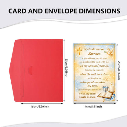 Perleddom Confirmation Sponsor Card - Confirmation Sponsor Gifts for Women Men Sponsors Appreciation Gifts for Him Thank You Card for Godfather Godmother Catholic Christian Cards Gift for Women Men