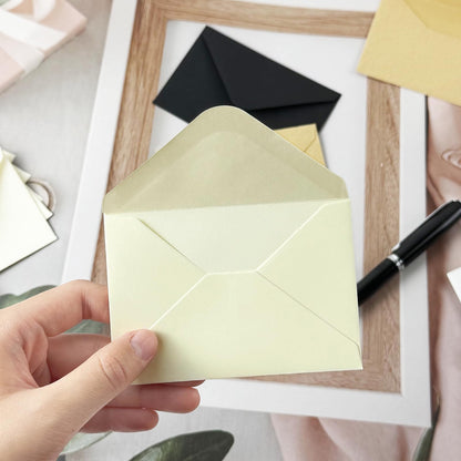 100 pack Gift Card Envelopes 4 x 2.75" Mini envelope 120GSM White business card envelope small card envelope for gift card