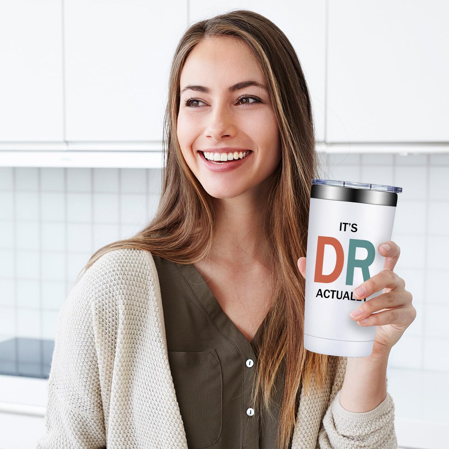 Grifarny PhD Graduation Gifts - Ph.D. Gift for Women - Doctors Day Gifts for Women - Doctorate Graduate Gift for Phd, Medical School Student, New Doctor, Physician MD - It's Dr Actually Tumbler 20 oz