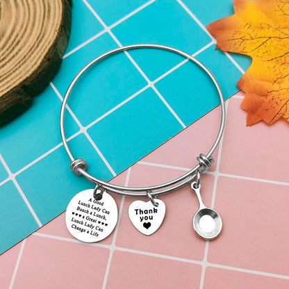 For Lunch Lady Gift Lunch Lady Bracelet Gifts for School Lunch workers Gift for Lunch Lady Cooker Cafeteria Crew Gift Bracelet for Cafeteria Worker Appreciation Gift Thank You Gift for Lunch Lady
