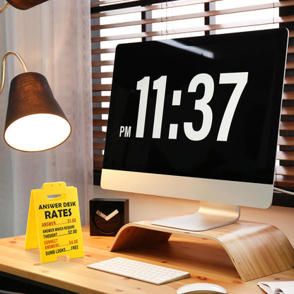 Funny Answer Desk Rates Sign, Team Office Gag Gifts Office Desk Sign Cubicle Decor Cool Work Accessories for Coworker Teammate Employee Boss Manager Supervisor White Elephant Gifts