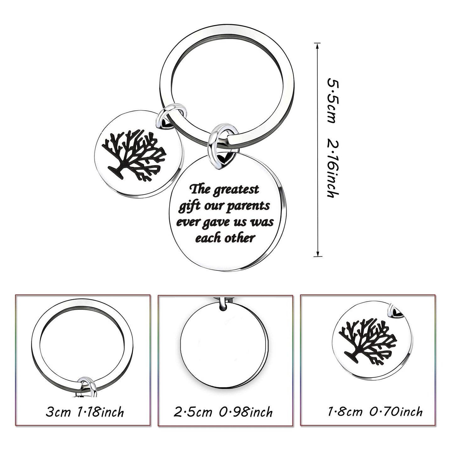 lauhonmin Sister Brother Gifts Key Chain for Daughter Son Family Tree - The greatest gift our parents ever gave us was each other
