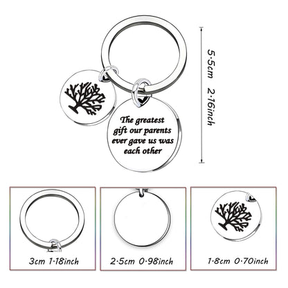 lauhonmin Sister Brother Gifts Key Chain for Daughter Son Family Tree - The greatest gift our parents ever gave us was each other