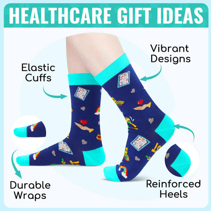 HAPPYPOP Nurse Gifts for Men Women - Nacho Average Doctor CNA EMT RN VET TECH Dentists Socks
