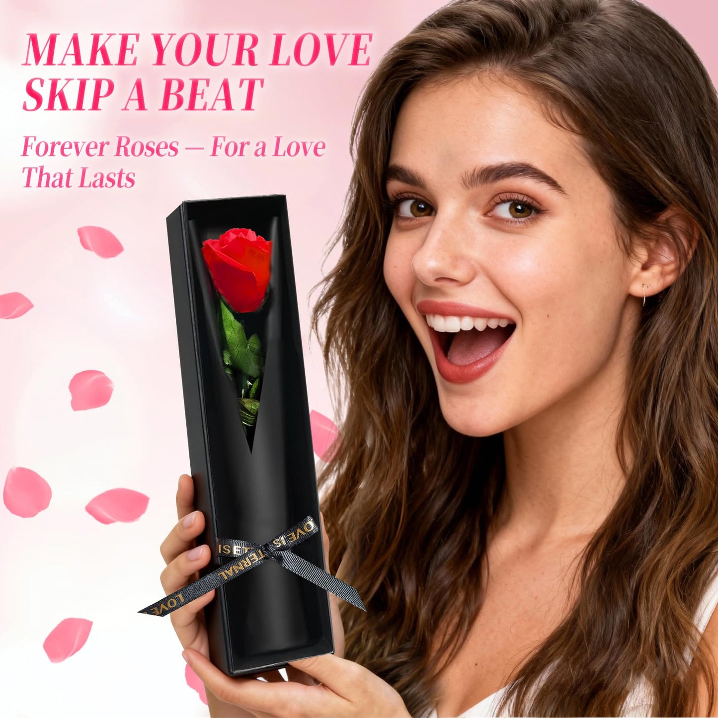 Single Forever Roses Luxury Gift for Women/Men, Birthday Gifts for Women,Flowers Gifts for Girlfriend,Wife,Mom,Anniversary,Valentine's Day,Wedding,Graduation,Presents for Her,Red