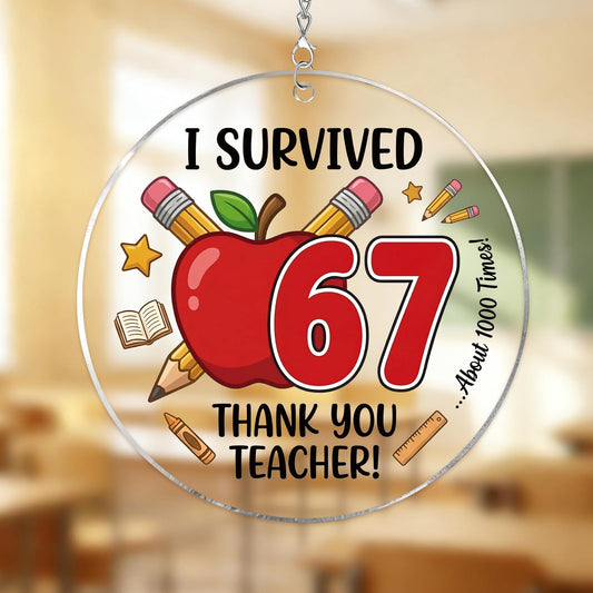 SICOHOME Funny Teacher Appreciation Gifts - Middle School Trendy 67 Meme Thank You Teacher Gifts for Women Men End of Year from Students Gen Z Teens 5th 8th Grade Graduation Ornament Decor